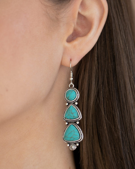 Paparazzi Earrings - New Frontier - Blue