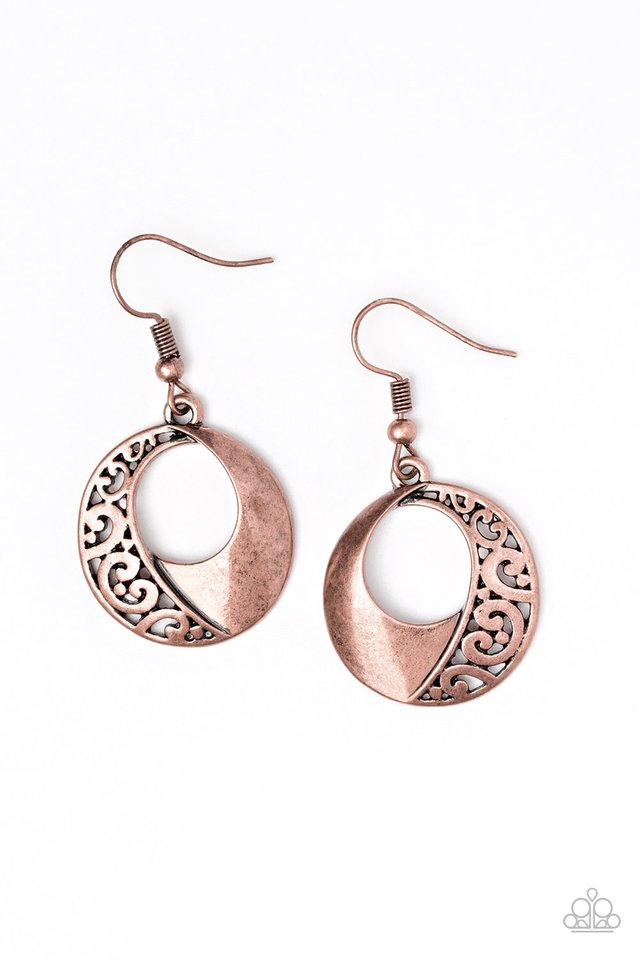 Paparazzi Earrings - Eastside Excursionist - Copper