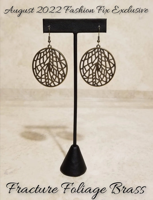 Paparazzi Earrings - Fractured Foliage - Brass