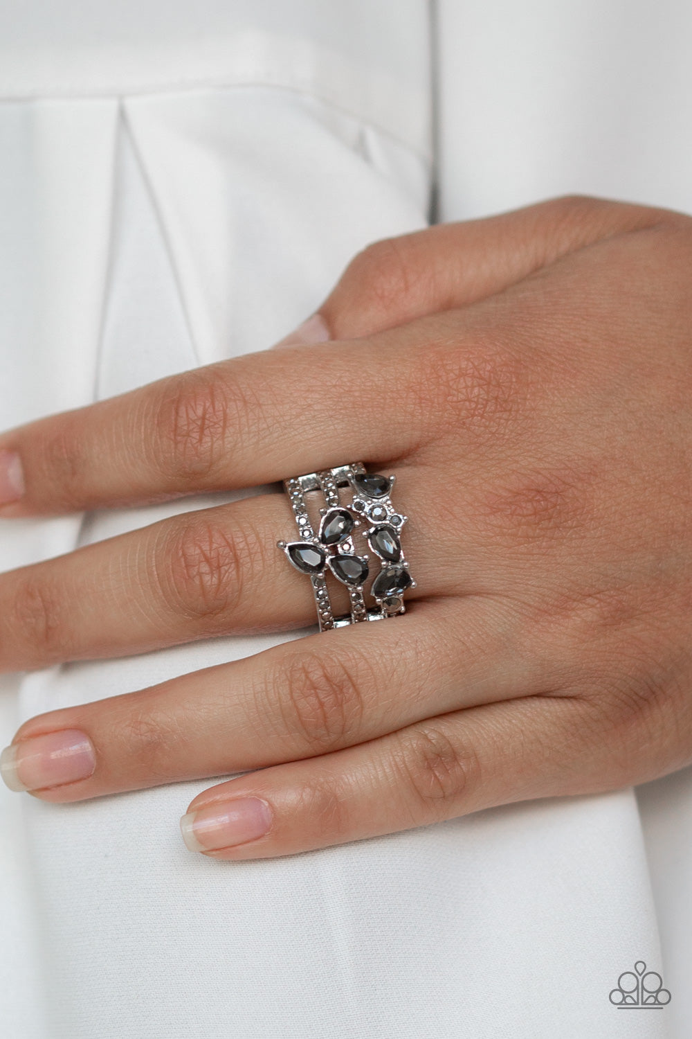 Paparazzi Rings - Blink Back Tiers - Silver