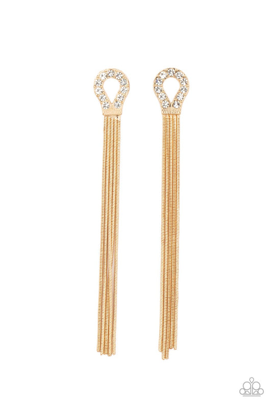 Paparazzi Earrings - Dallas Debutante - Gold