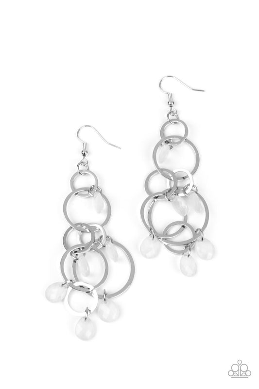 Paparazzi Earrings - Dizzyingly Dreamy - White