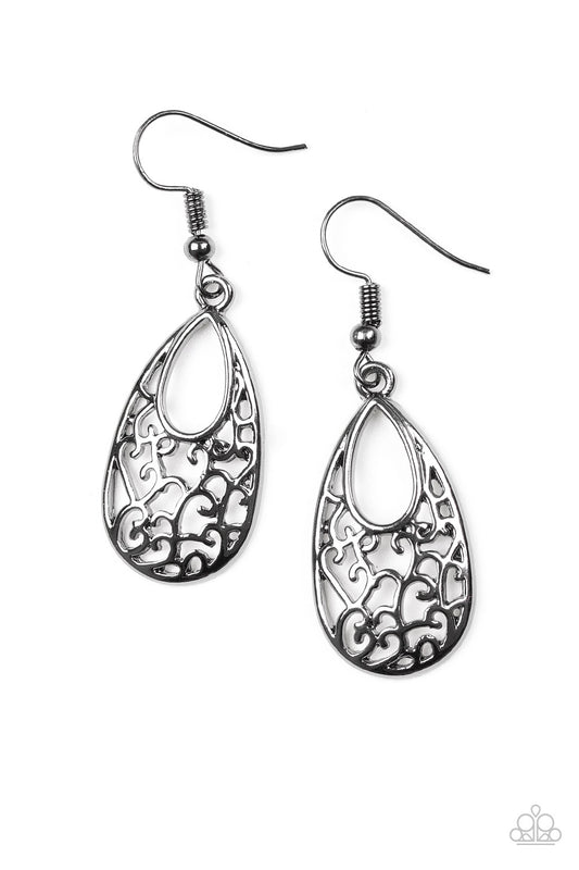 Paparazzi Earrings - Always be Vine - Black
