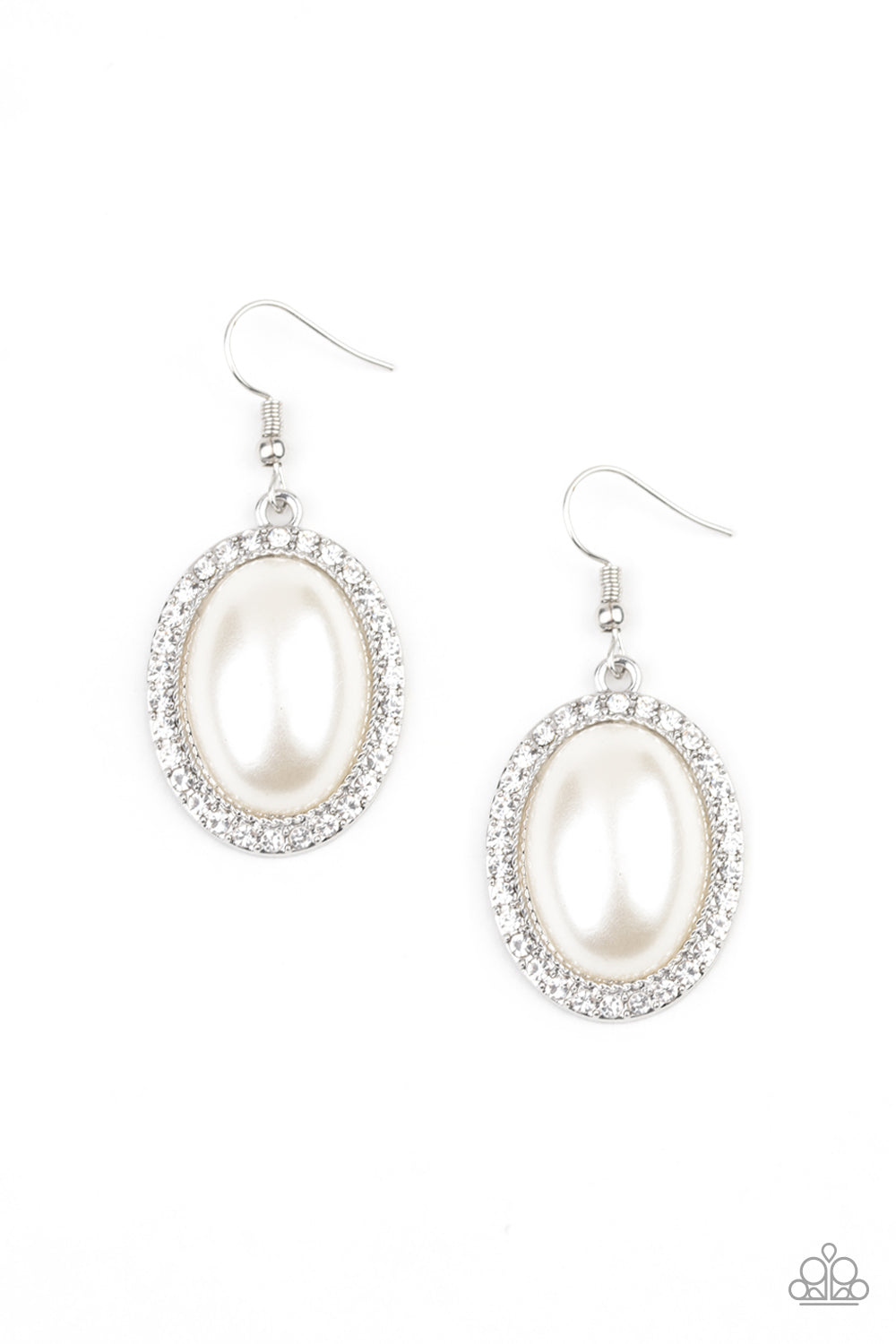 Paparazzi Earrings - Celebrity Crush - White