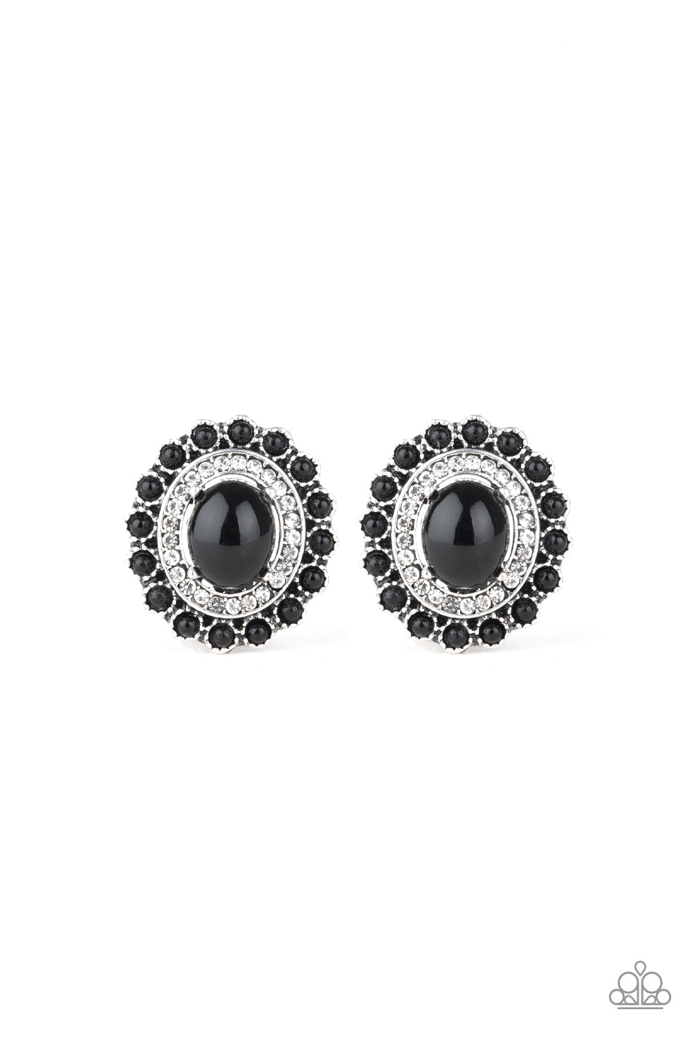 Paparazzi Earrings - Floral Flamboyance - Black