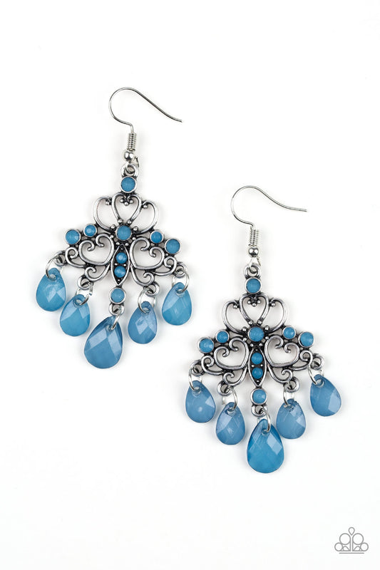 Paparazzi Earrings - Dip it Glow - Blue