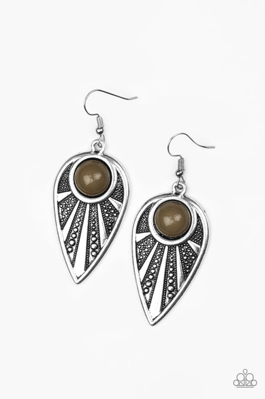 Paparazzi Earrings - Take a Walkabout - Green