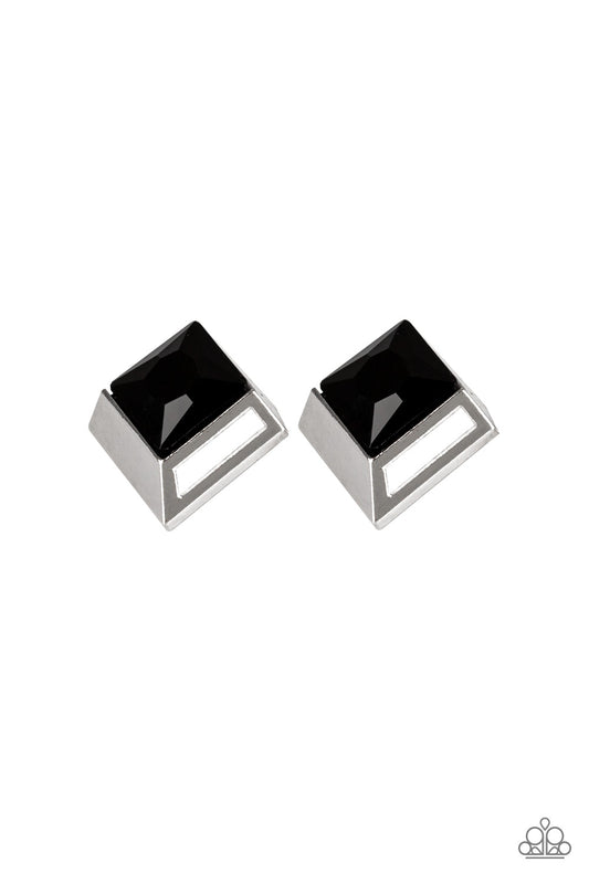 Paparazzi Earrings - Stellar Square - Black