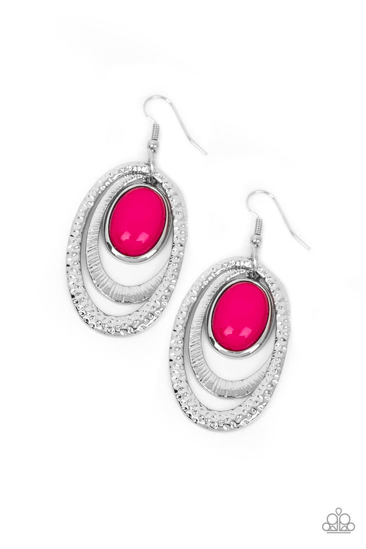 Paparazzi Earrings - Seaside Spinster - Pink