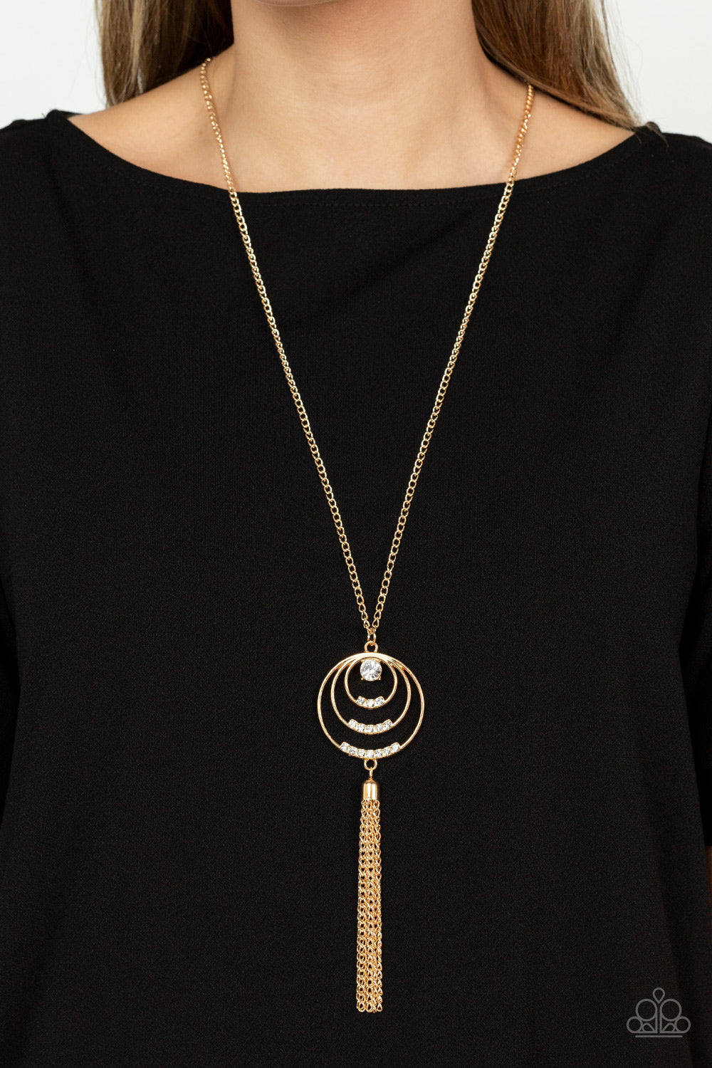 Paparazzi Necklaces - Spiraling Sparkle - Gold