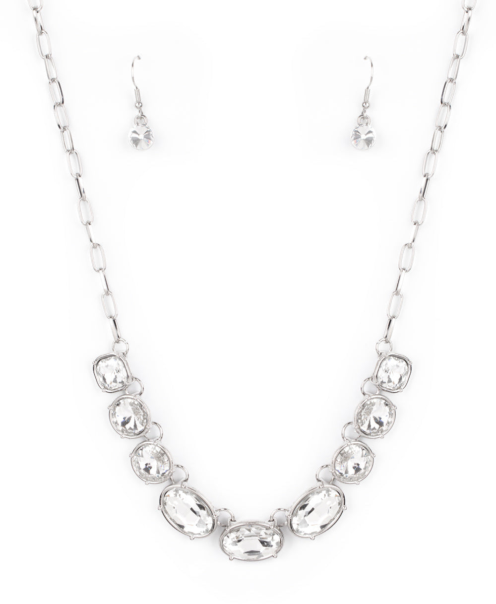 Paparazzi Necklaces - Gorgeously Glacial - White
