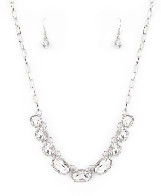 Paparazzi Necklaces - Gorgeously Glacial - White