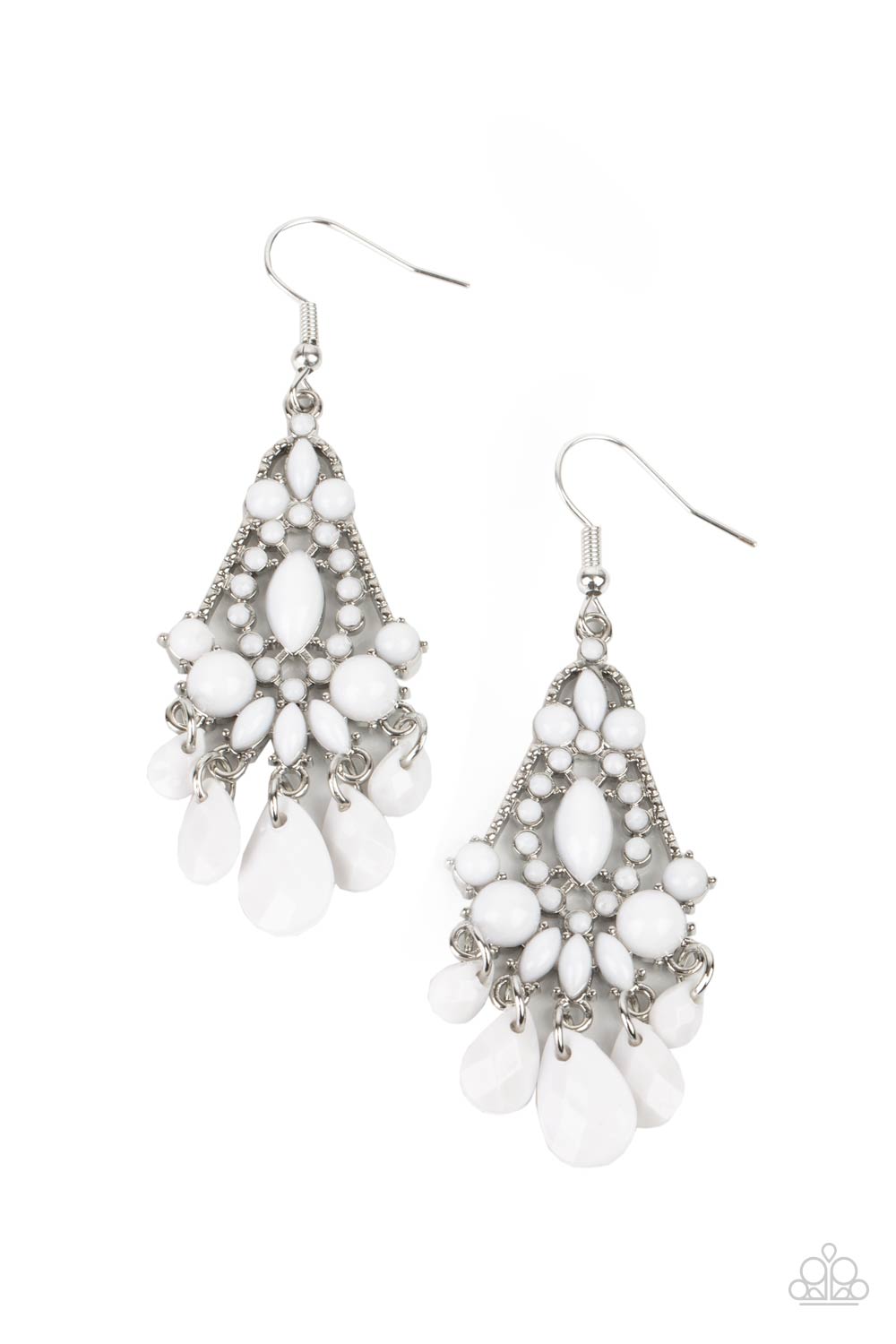 Paparazzi Earrings - Staycation Home - White