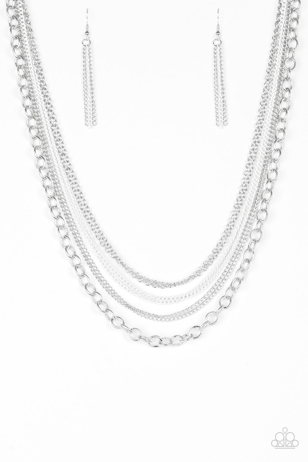 Paparazzi Necklaces - Intensely Industrial - White