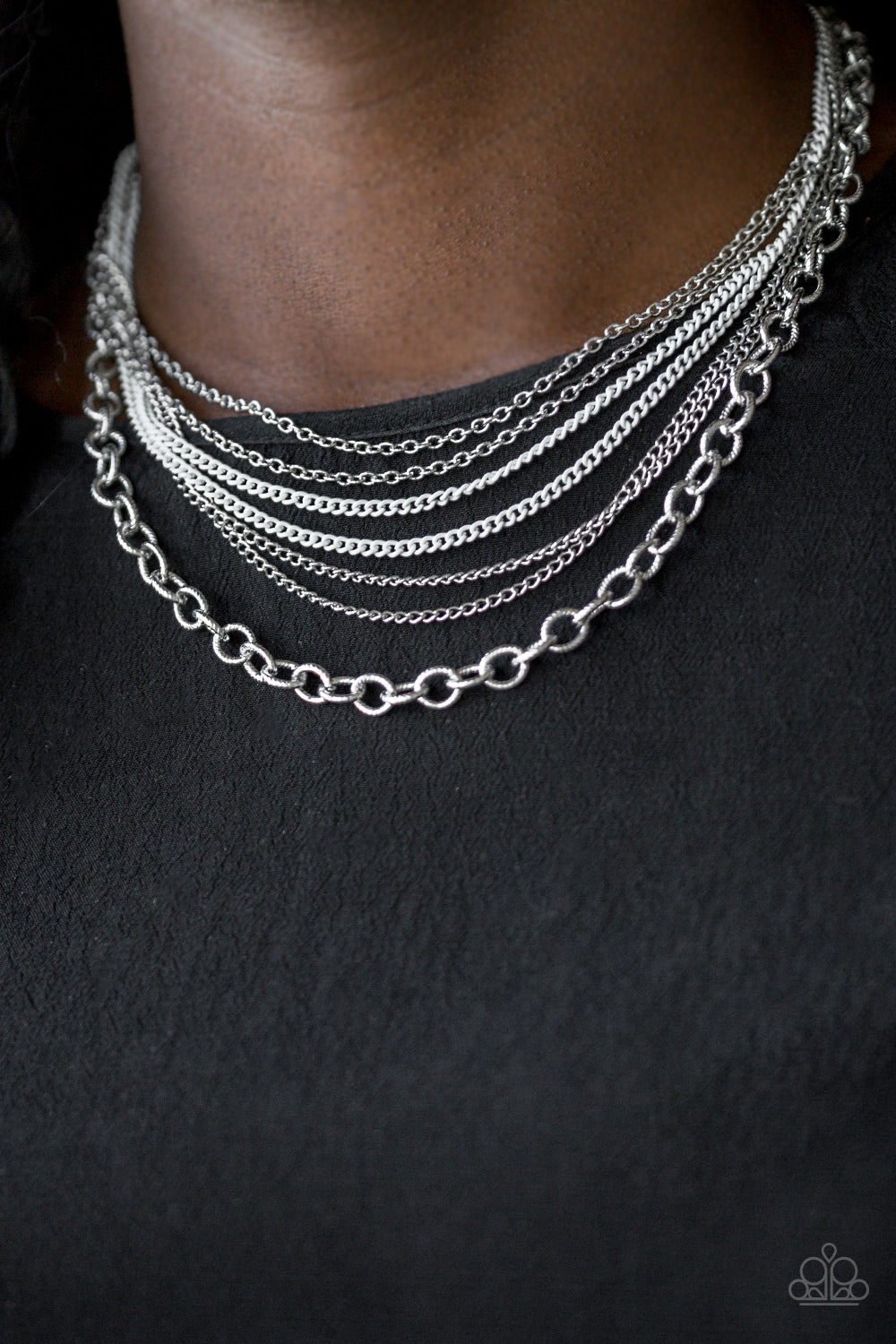 Paparazzi Necklaces - Intensely Industrial - White