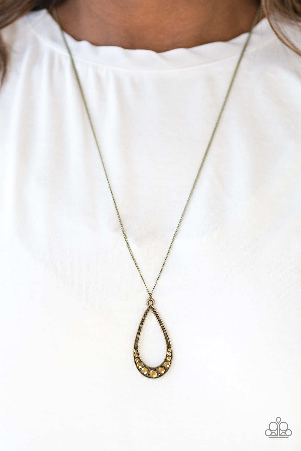 Paparazzi Necklaces - Teardrop Tease - Brass