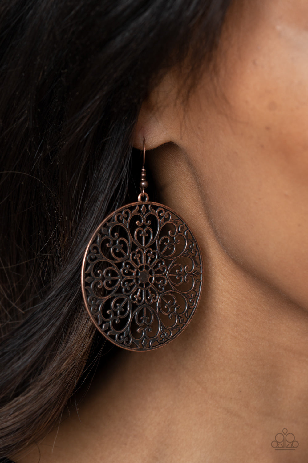 Paparazzi Earrings - Make A Mandala Out of You - Copper