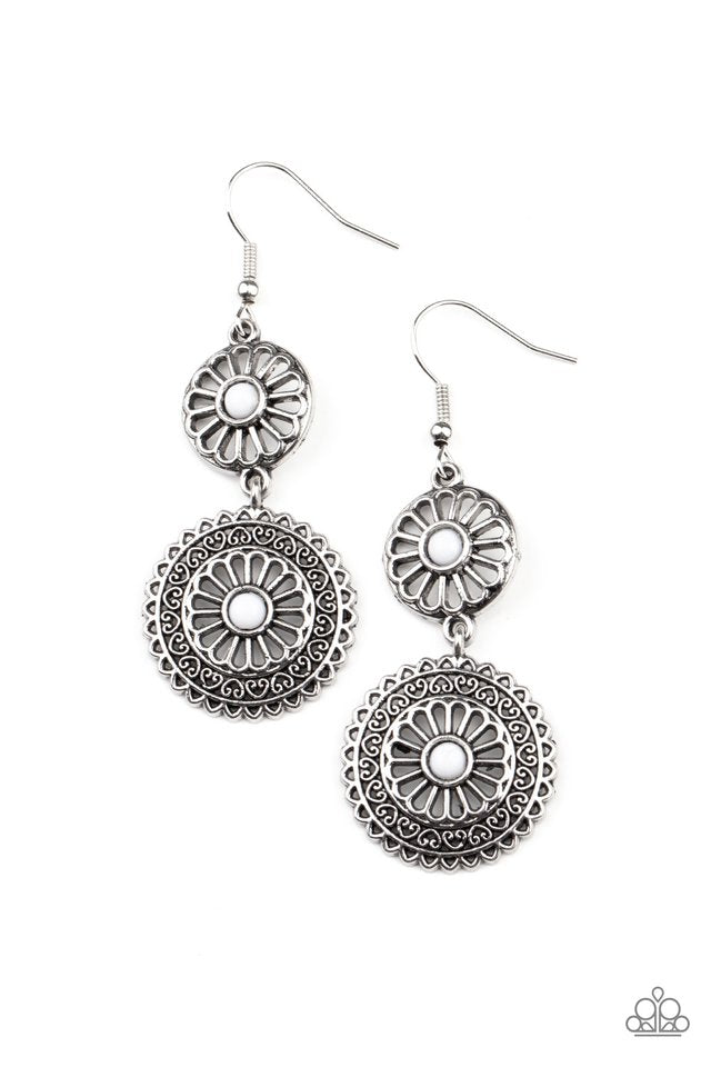 Paparazzi Earrings - Keep It Wheel - White