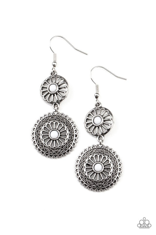 Paparazzi Earrings - Keep It Wheel - White
