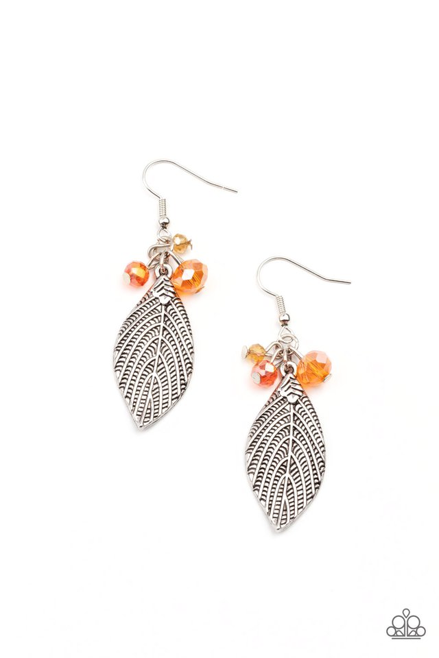 Paparazzi Earrings - Leaf It To Fate - Orange