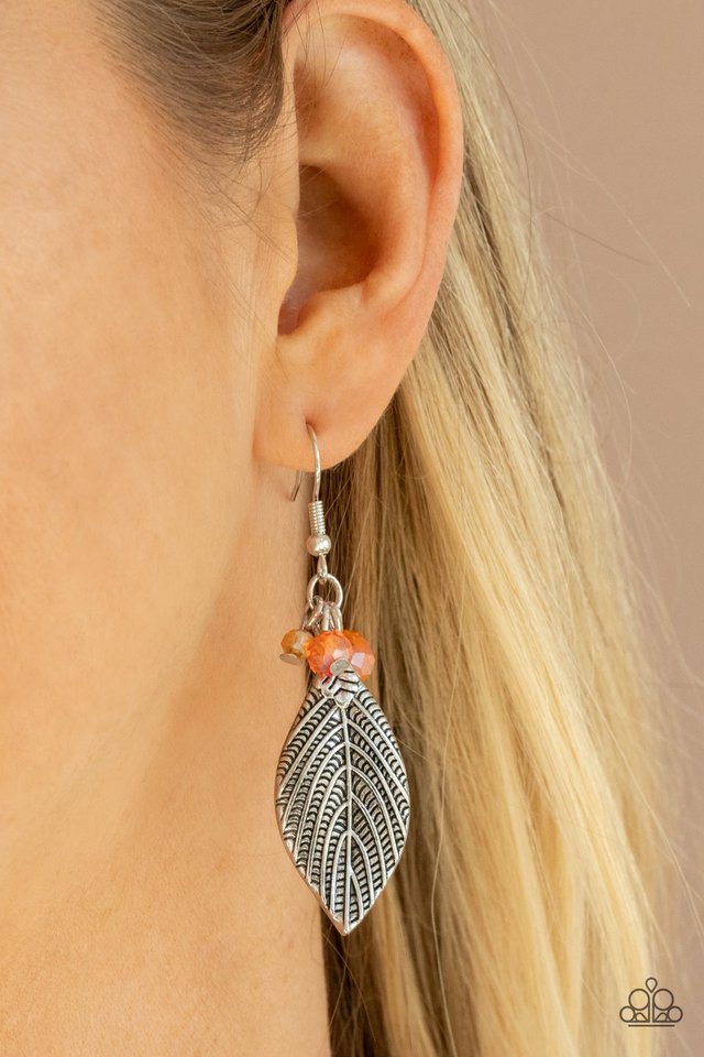 Paparazzi Earrings - Leaf It To Fate - Orange