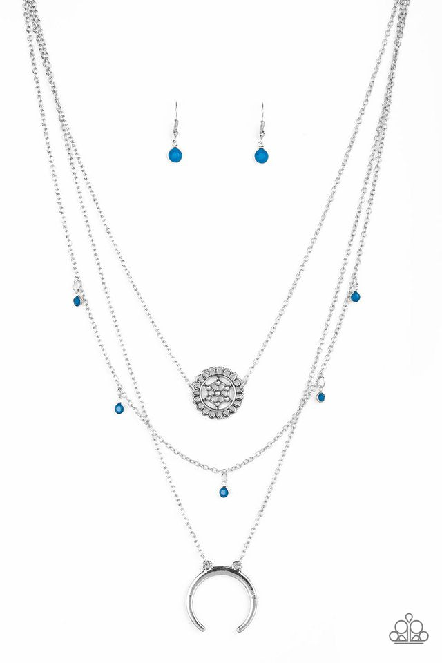 Paparazzi Necklaces - Lunar Lotus - Blue