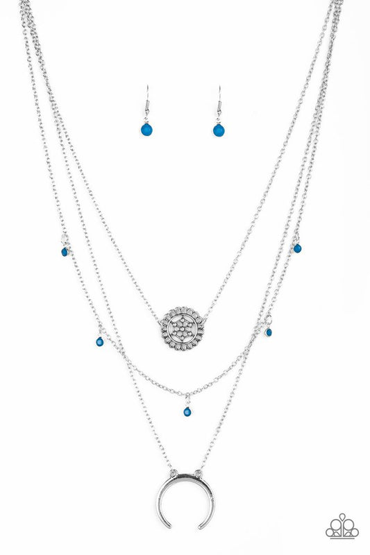 Paparazzi Necklaces - Lunar Lotus - Blue