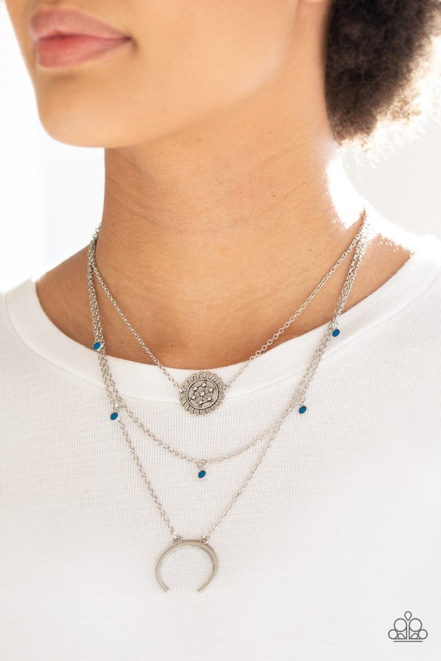 Paparazzi Necklaces - Lunar Lotus - Blue