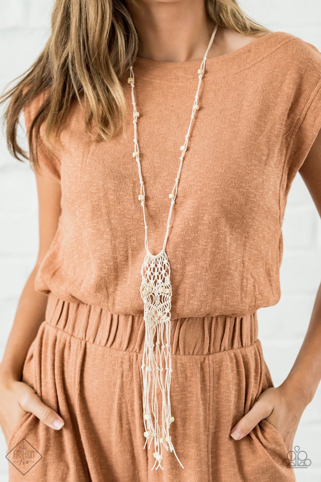 Paparazzi Necklaces - Macrame Majesty - Fashion Fix - white