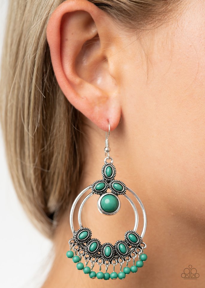 Paparazzi Earrings - Palm Breeze - Green