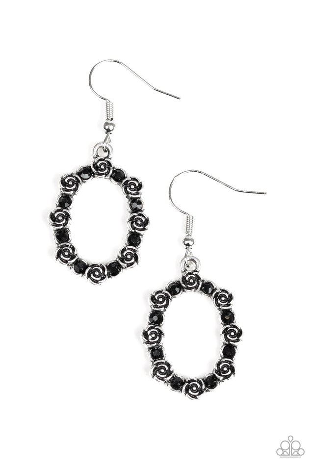 Paparazzi Earrings - Rosy Royal - Black