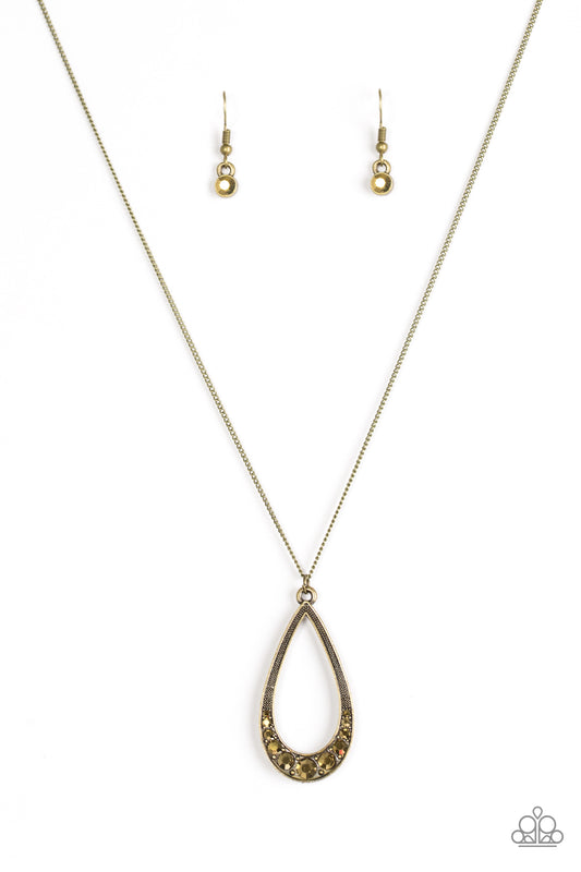 Paparazzi Necklaces - Teardrop Tease - Brass