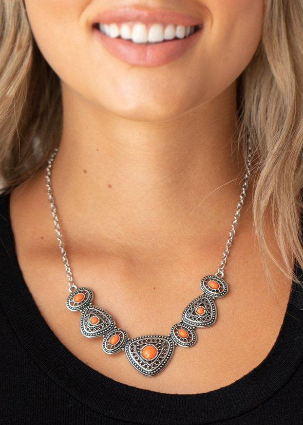 Paparazzi Necklaces - Totally Terra-torial - Orange