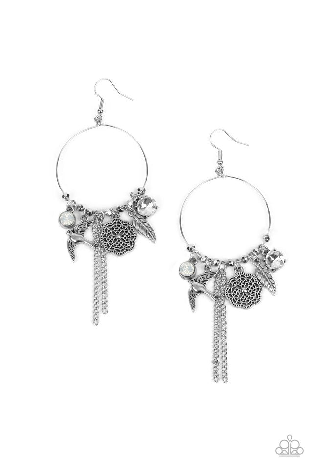 Paparazzi Earrings - Tweet Dreams - White