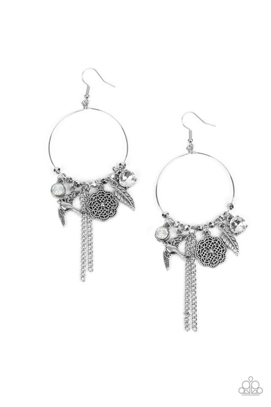 Paparazzi Earrings - Tweet Dreams - White