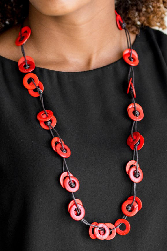 Paparazzi Necklaces - Waikiki Winds - Red